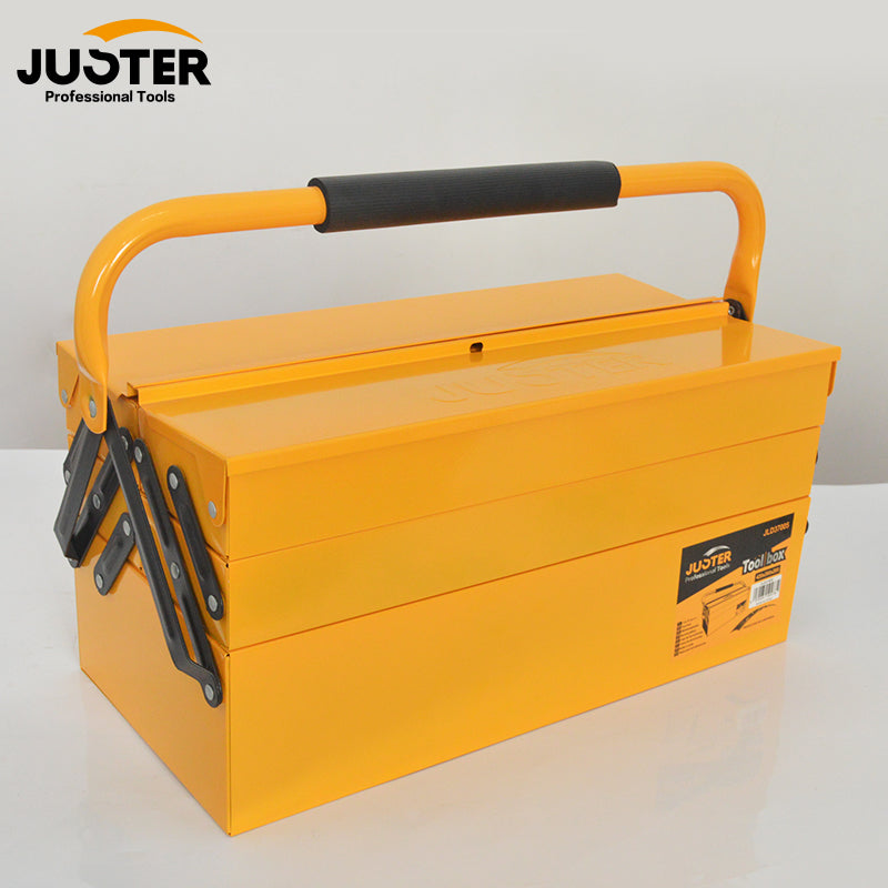 JUSTER Iron Tool Box 420 * 200 * 200mm,530*200*200mm 5 Trays Portable Double Handle Tool Box for Repair Workshop