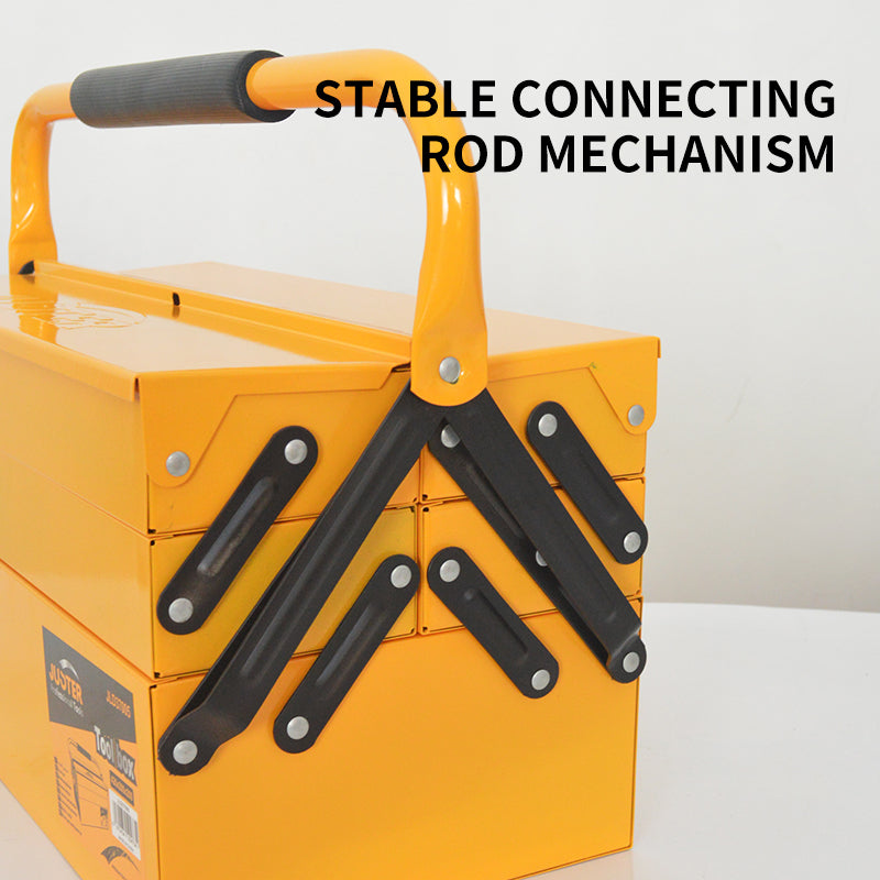 JUSTER Iron Tool Box 420 * 200 * 200mm,530*200*200mm 5 Trays Portable Double Handle Tool Box for Repair Workshop
