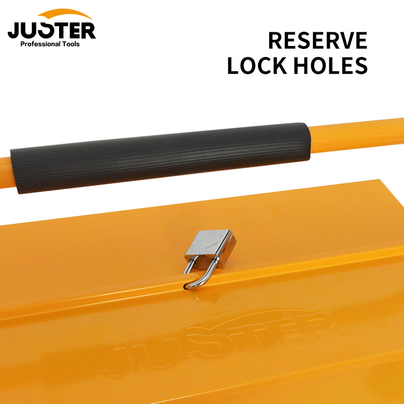 JUSTER Iron Tool Box 420 * 200 * 200mm,530*200*200mm 5 Trays Portable Double Handle Tool Box for Repair Workshop